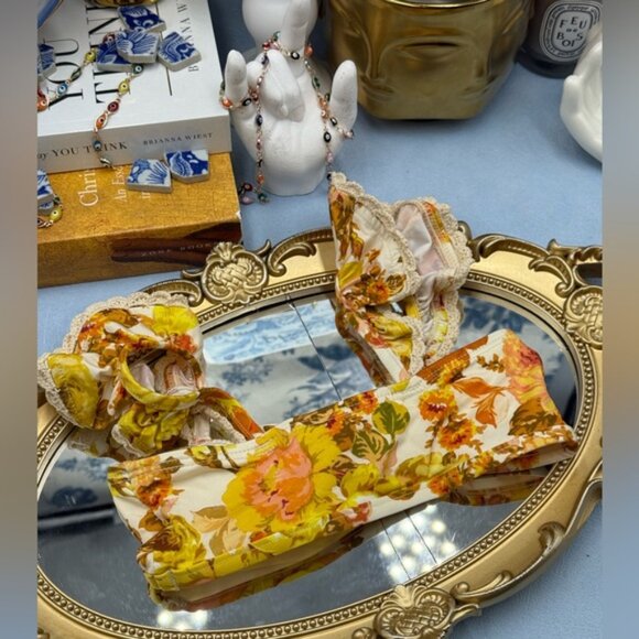 🆕 ZIMMERMANN KIDS 🧿 NWT Raie Trim Tie Front Bikini, Yellow Floral - Sz 1Y - Picture 8 of 16